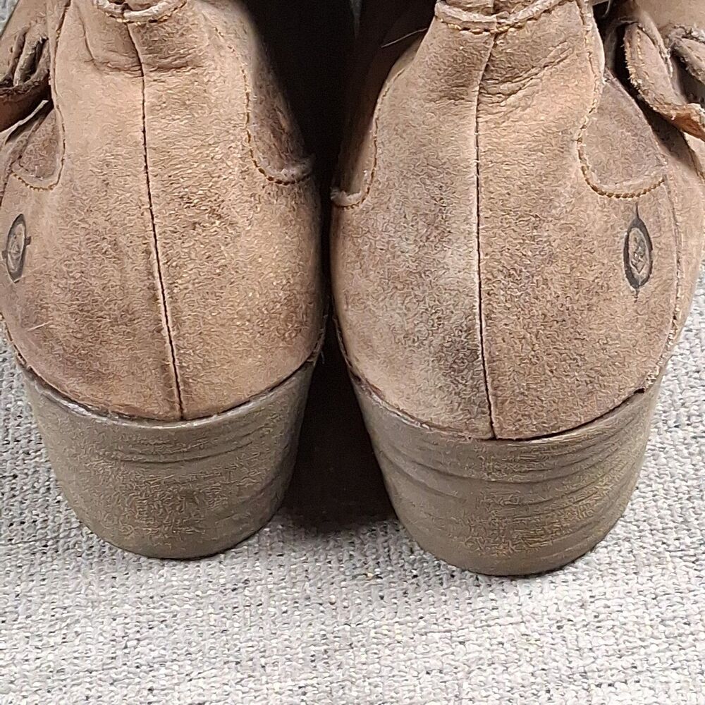 Born Magda Brown Leather Double Buckle Mid-Calf Riding Boots Women 8/39 W22414 - Picture 7 of 11